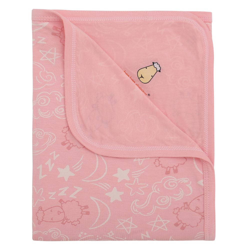Single Layer Blanket Baa Baa in the Universe Pink - 36M