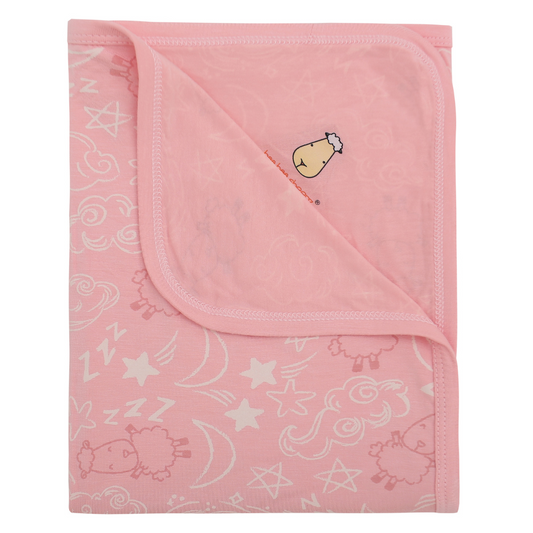 Single Layer Blanket Baa Baa in the Universe Pink - 36M