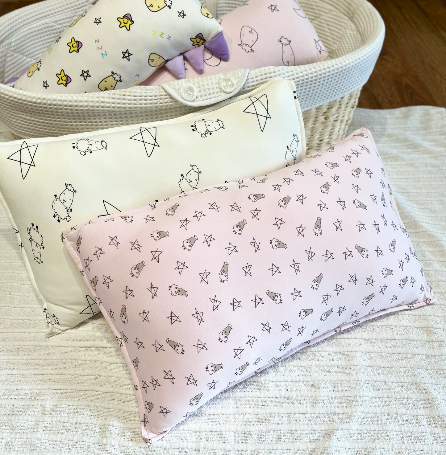 Head Pillow Small Star & Sheepz Pink - Kids