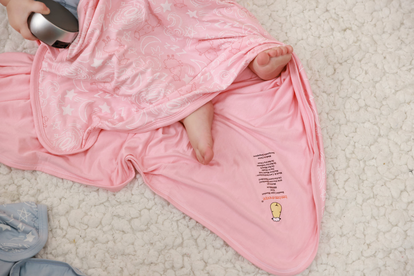Double Layer Blanket - Baa Baa in the Universe Pink