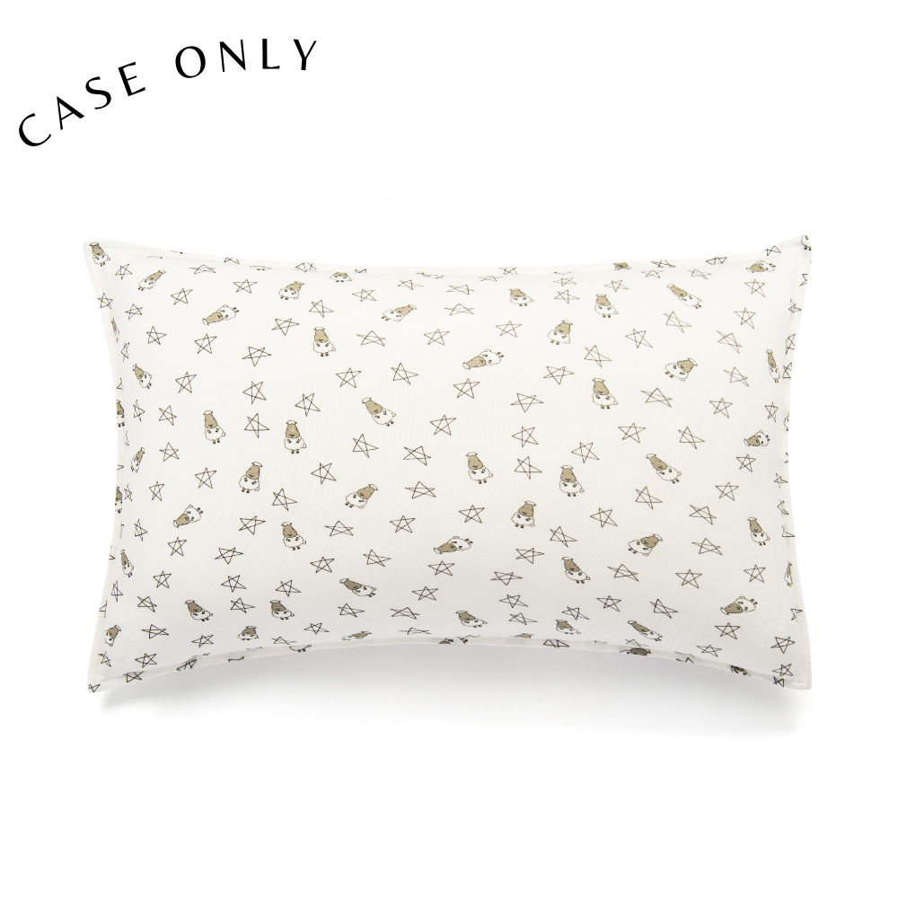 Head Pillow CASE Small Star & Sheepz White - Kids