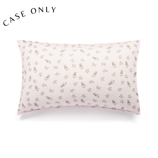 Head Pillow CASE Small Star & Sheepz Pink- Kids