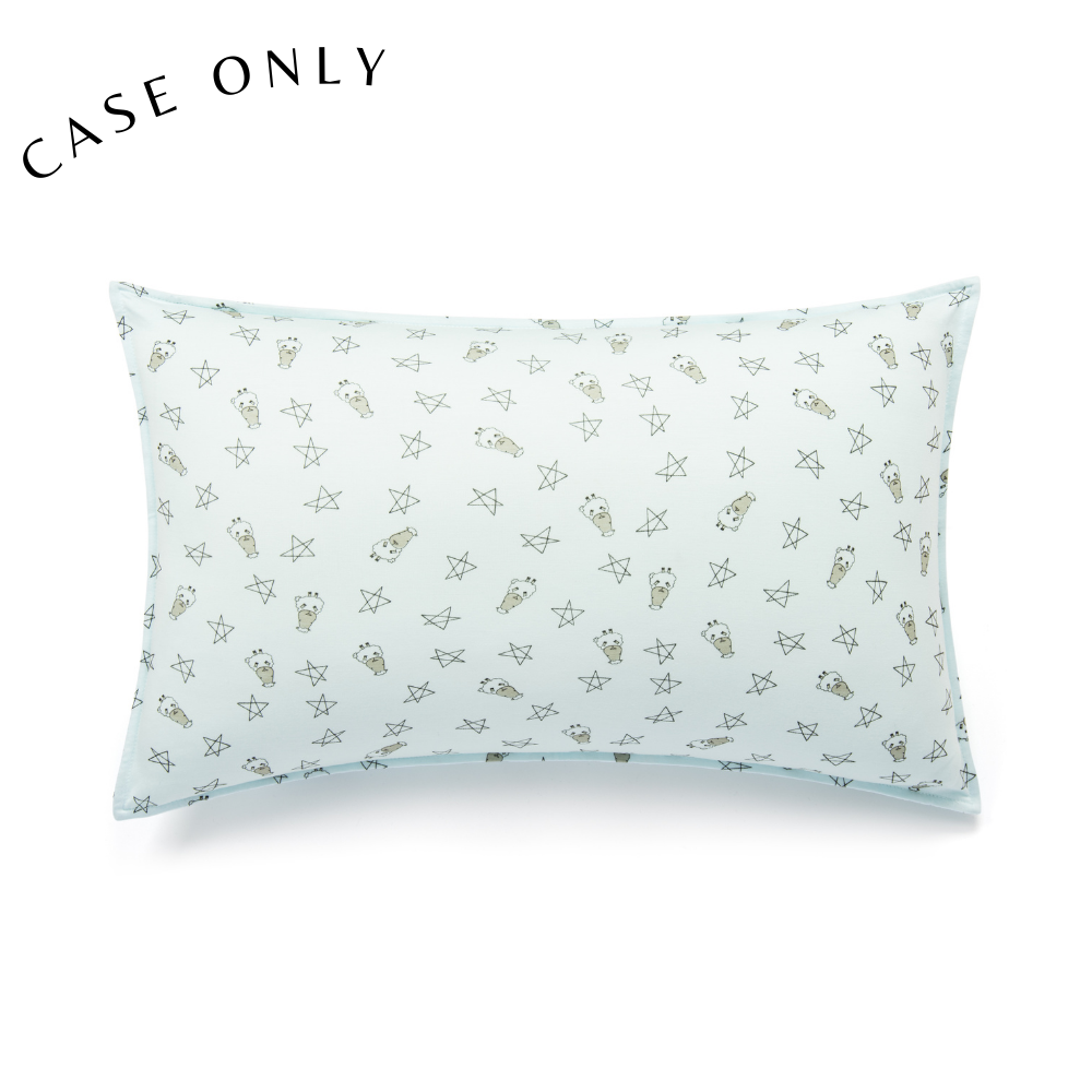 Head Pillow CASE Small Star & Sheepz Blue- Kids