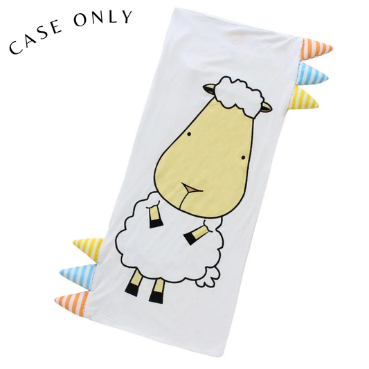 Medium Bed-Time Buddy™ Case Front & Back Sheepz White with Stripe tag
