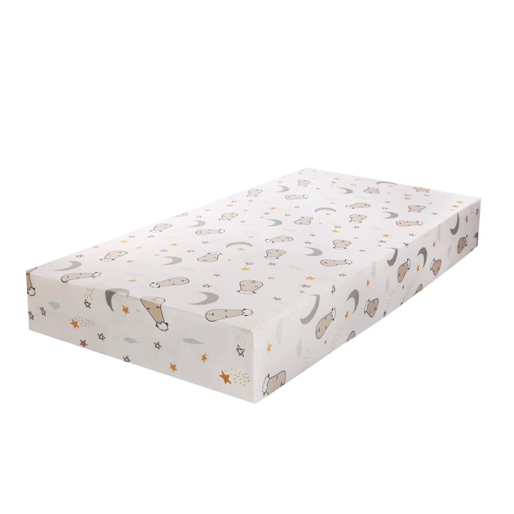 Mattress Sheet Goodnight Baa Baa White (60 x 120 cm / 70 x 140 cm)