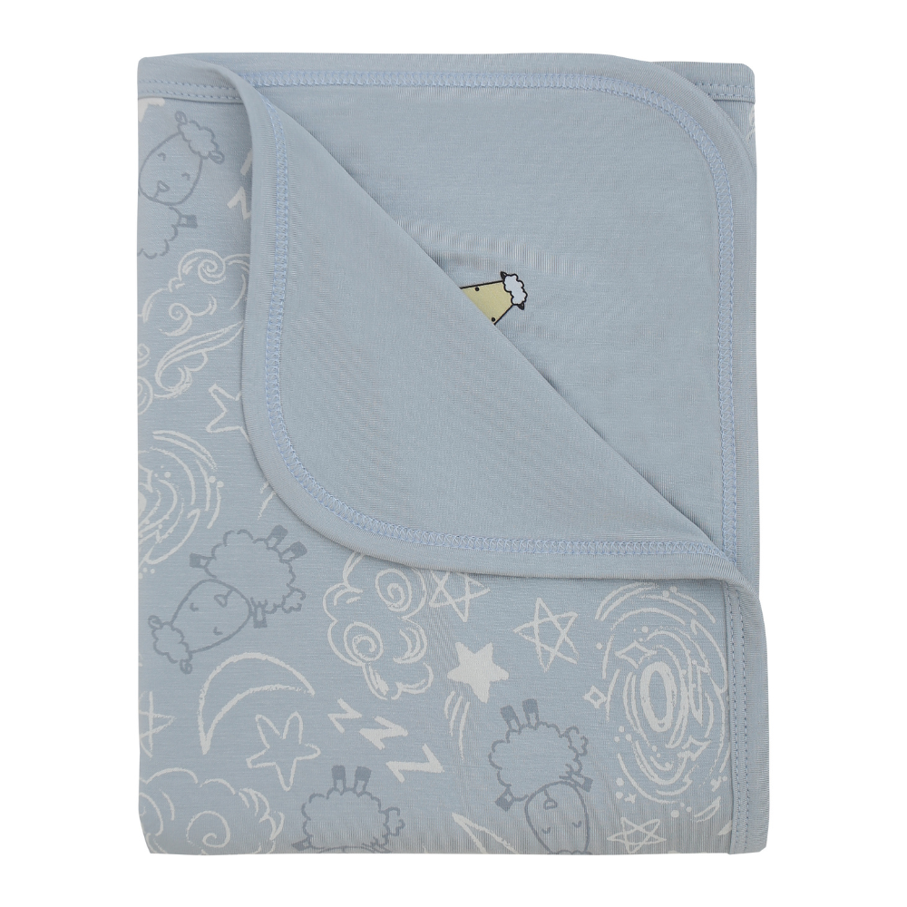 Double Layer Blanket - Baa Baa in the Universe Blue