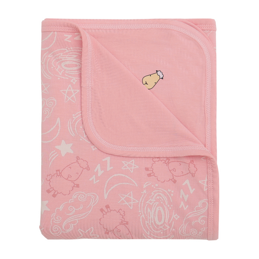 Double Layer Blanket - Baa Baa in the Universe Pink