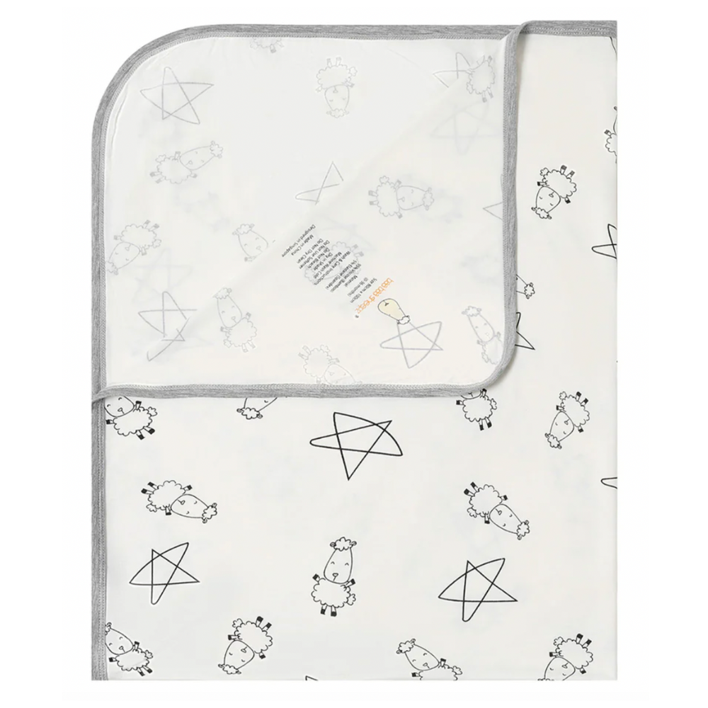 Single Layer Blanket Cute Big Star & Sheepz White - 36M