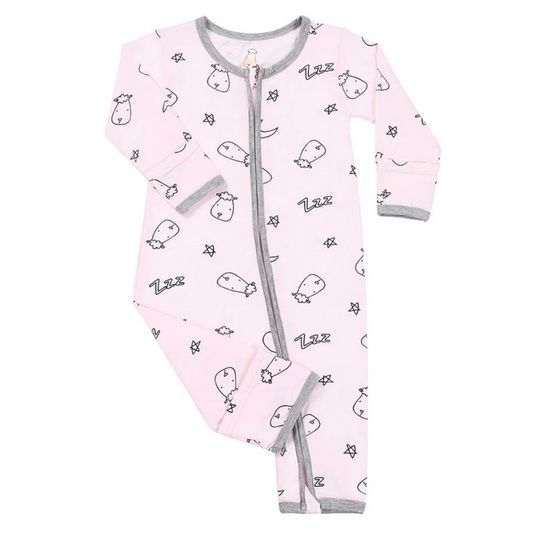Zip Romper - Sweet Dreams Baa Baa Pink