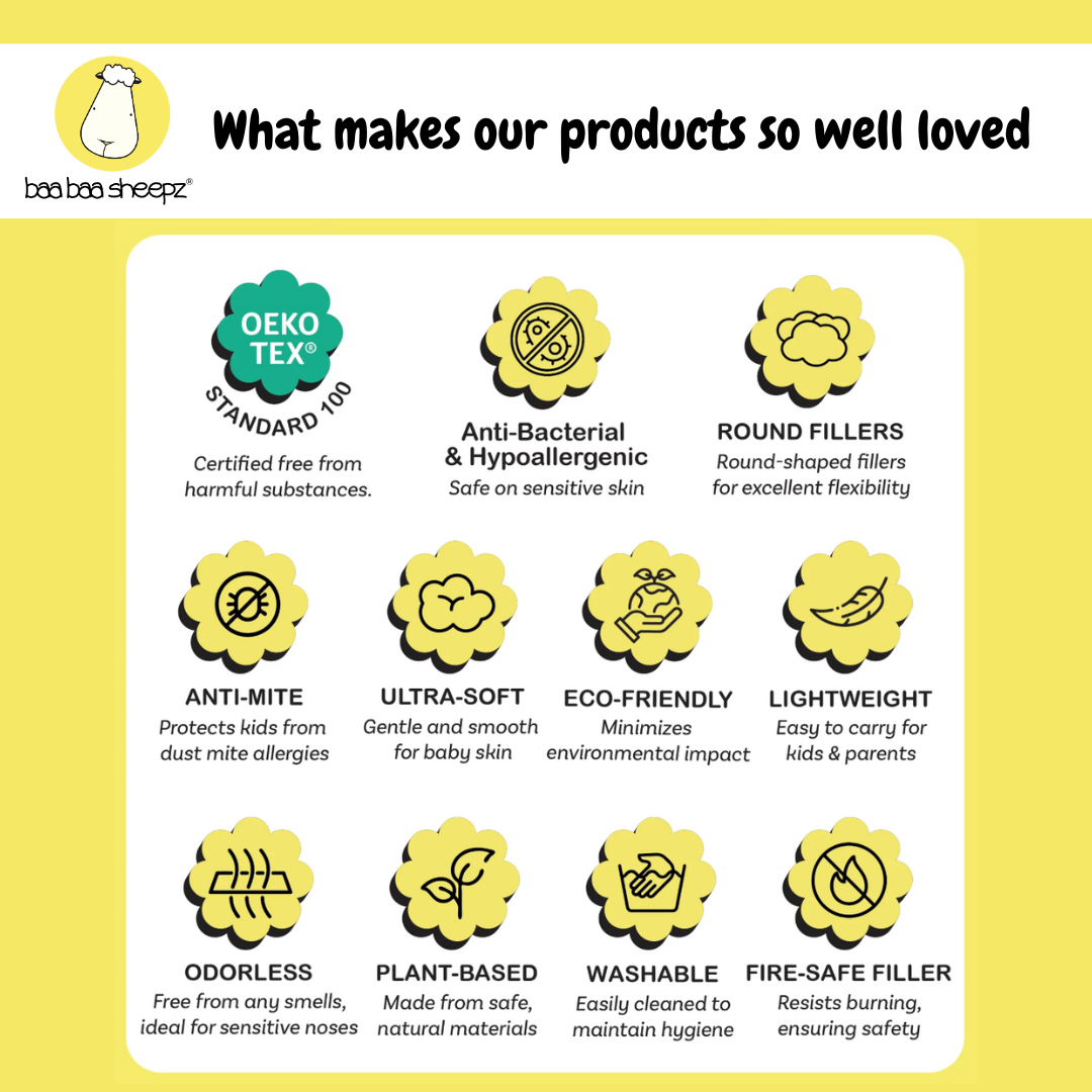 Medium Bed-Time Buddy™ Sweetmas Wonderland White with Stripe tag