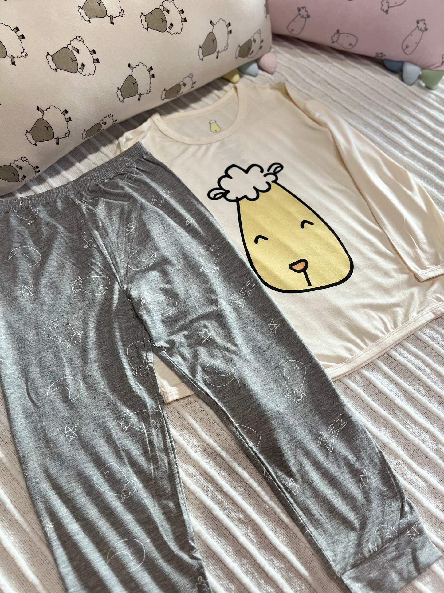 Pyjamas Set Smiley Baa Baa Yellow + Sweet Dreams Baa Baa Grey