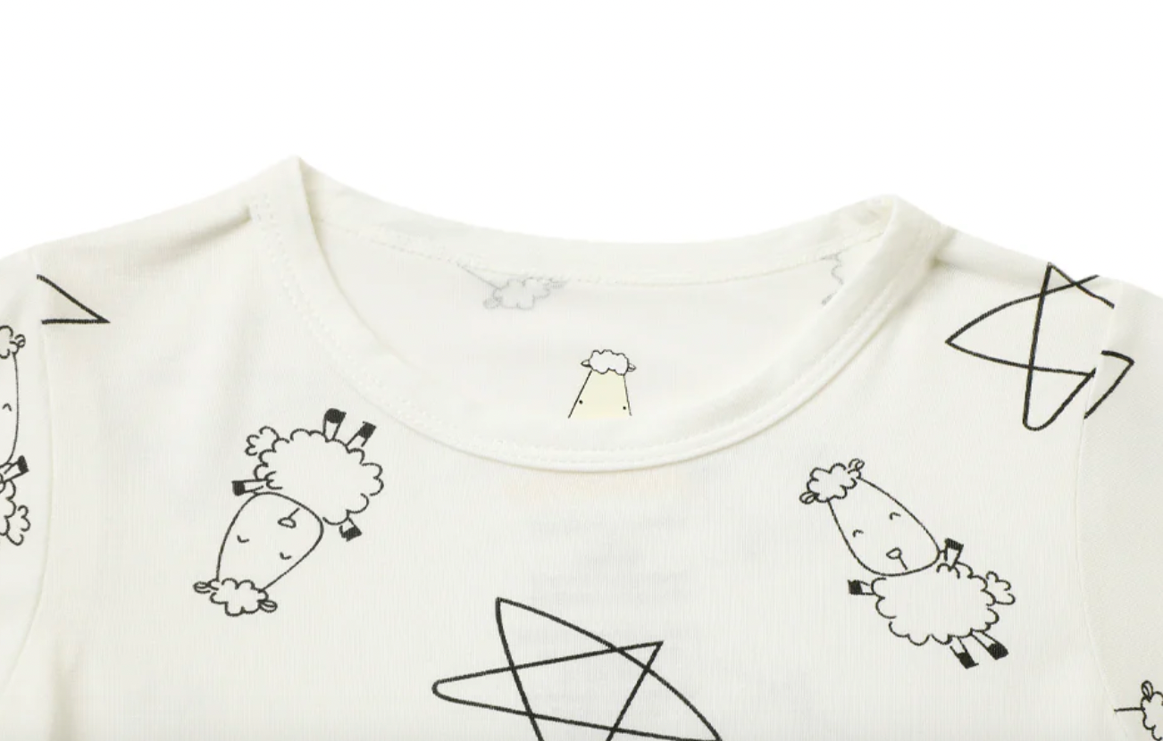 Pyjamas Set Cute Big Star & Sheepz White + Cute Big Star & Sheepz White