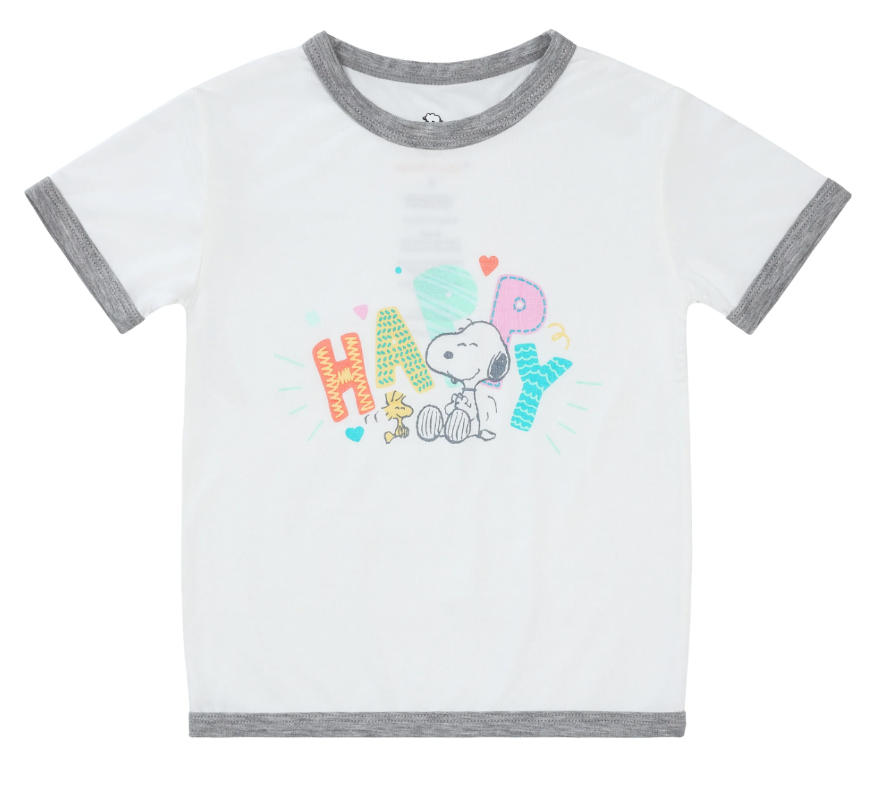 Snoopy PJ Set Short Sleeve Shirt S06 White + Shorts S01 Green