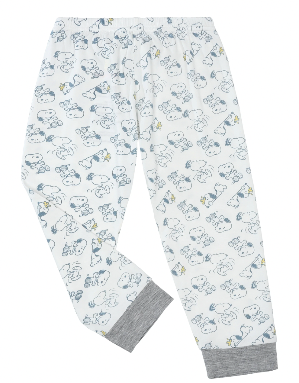 Snoopy PJ Set Short Sleeve Shirt S04 Yellow + Pants S02 White