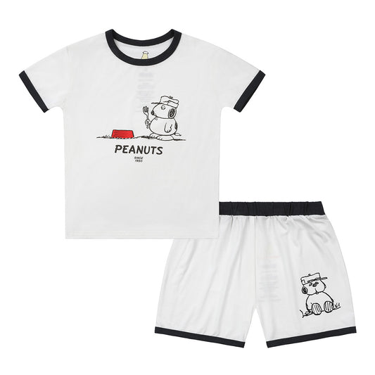 Snoopy V2 PJ Set Short Sleeve Shirt S29 White + Shorts S29 White
