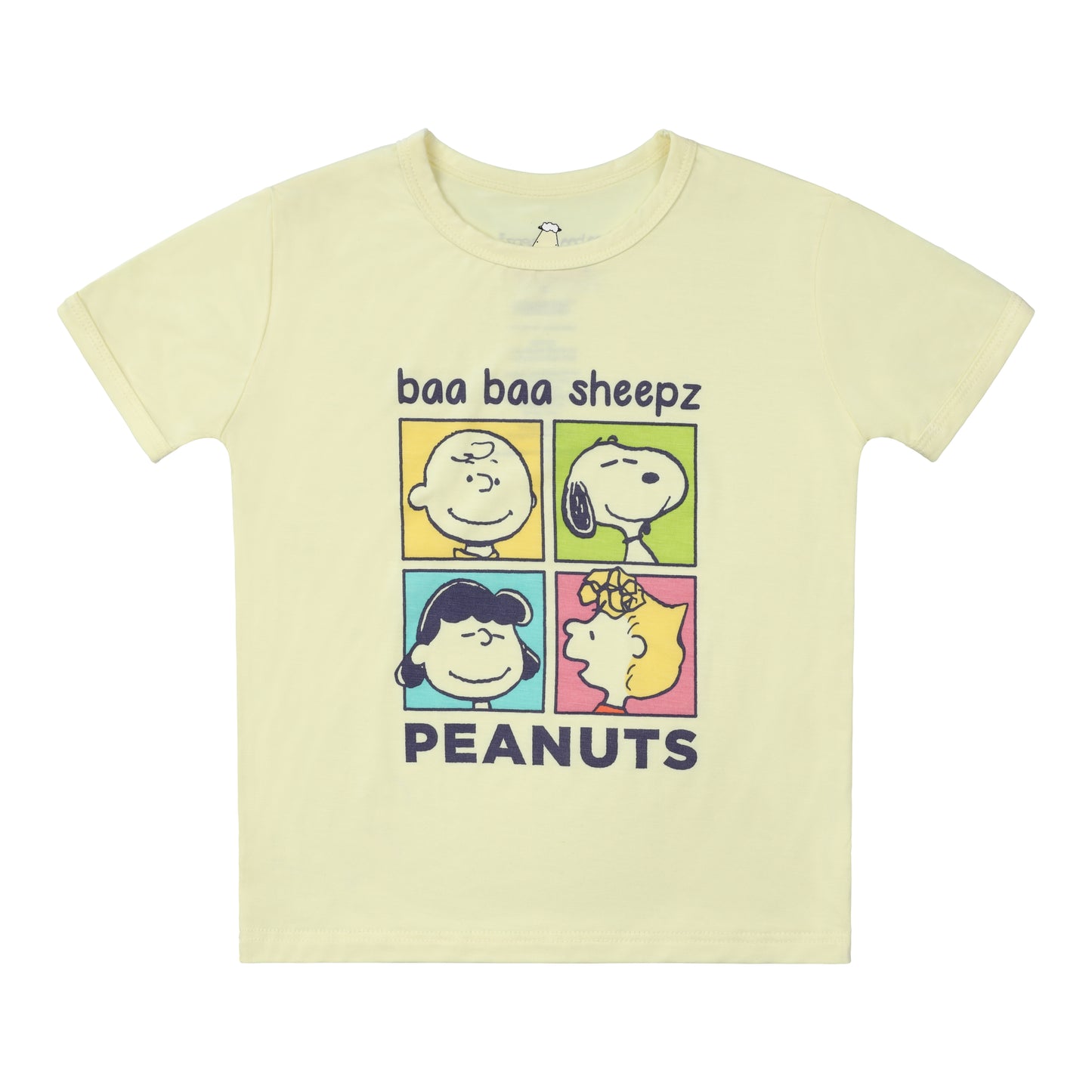 Snoopy V2 PJ Set Short Sleeve Shirt S24 Yellow + Shorts S24 Purple
