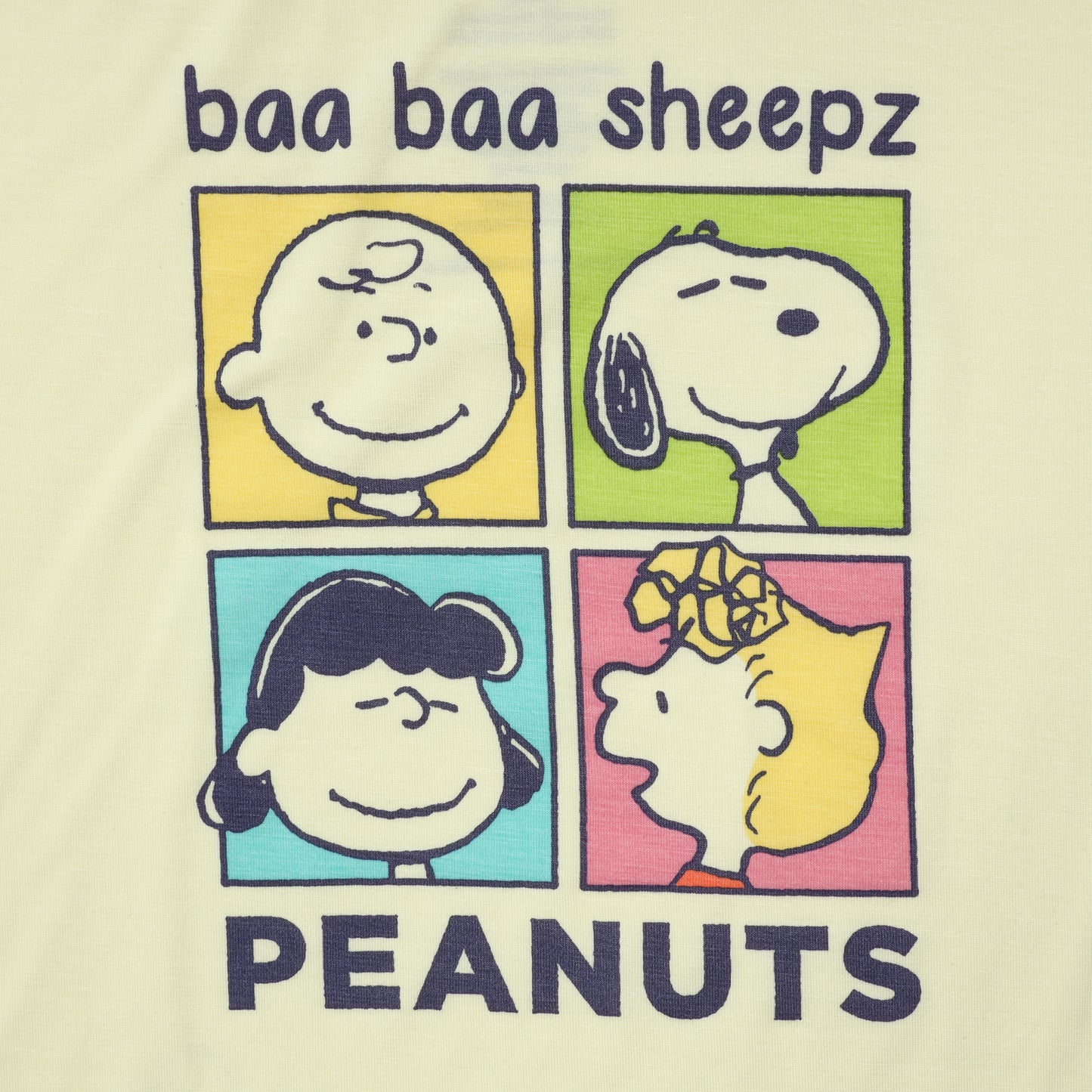 Snoopy V2 PJ Set Short Sleeve Shirt S24 Yellow + Shorts S24 Purple