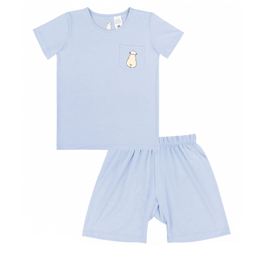 Short Sleeve Shirt + Shorts Blue Set