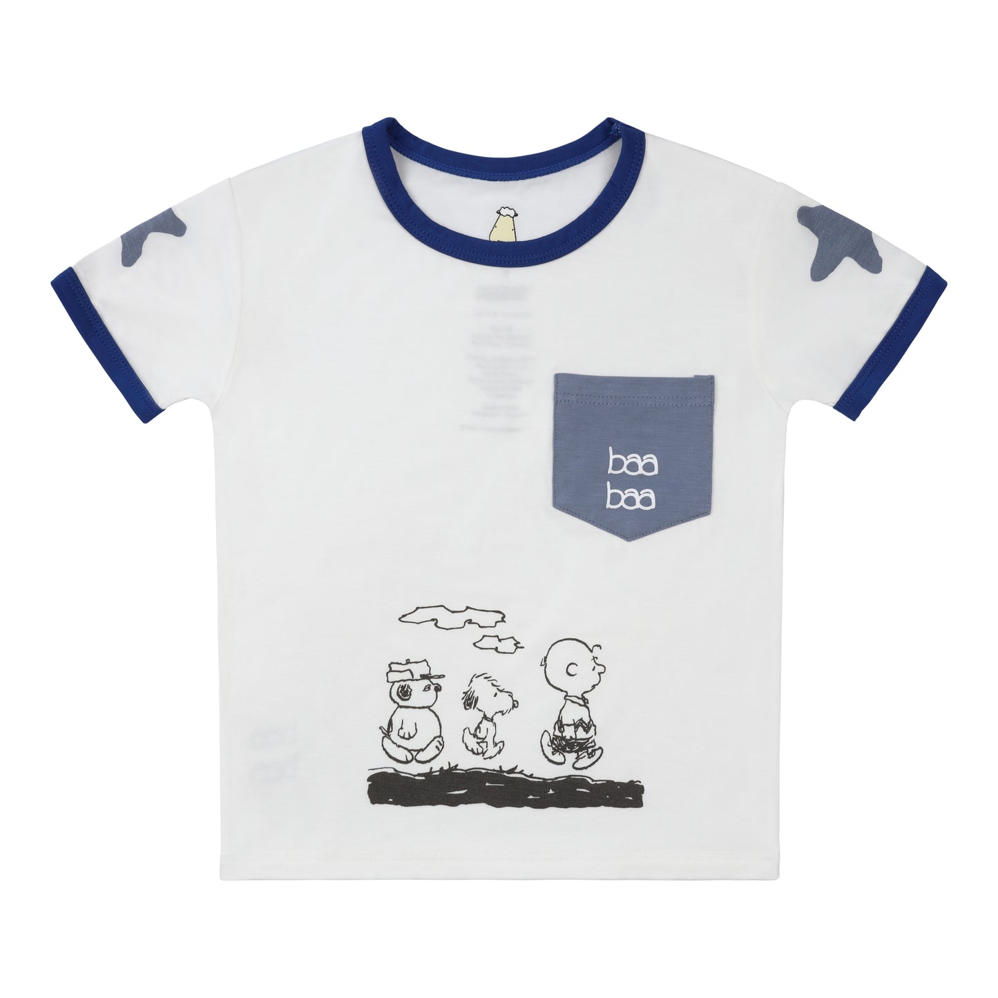 Snoopy V2 PJ Set Short Sleeve Shirt S32 White + Pants S32 Blue