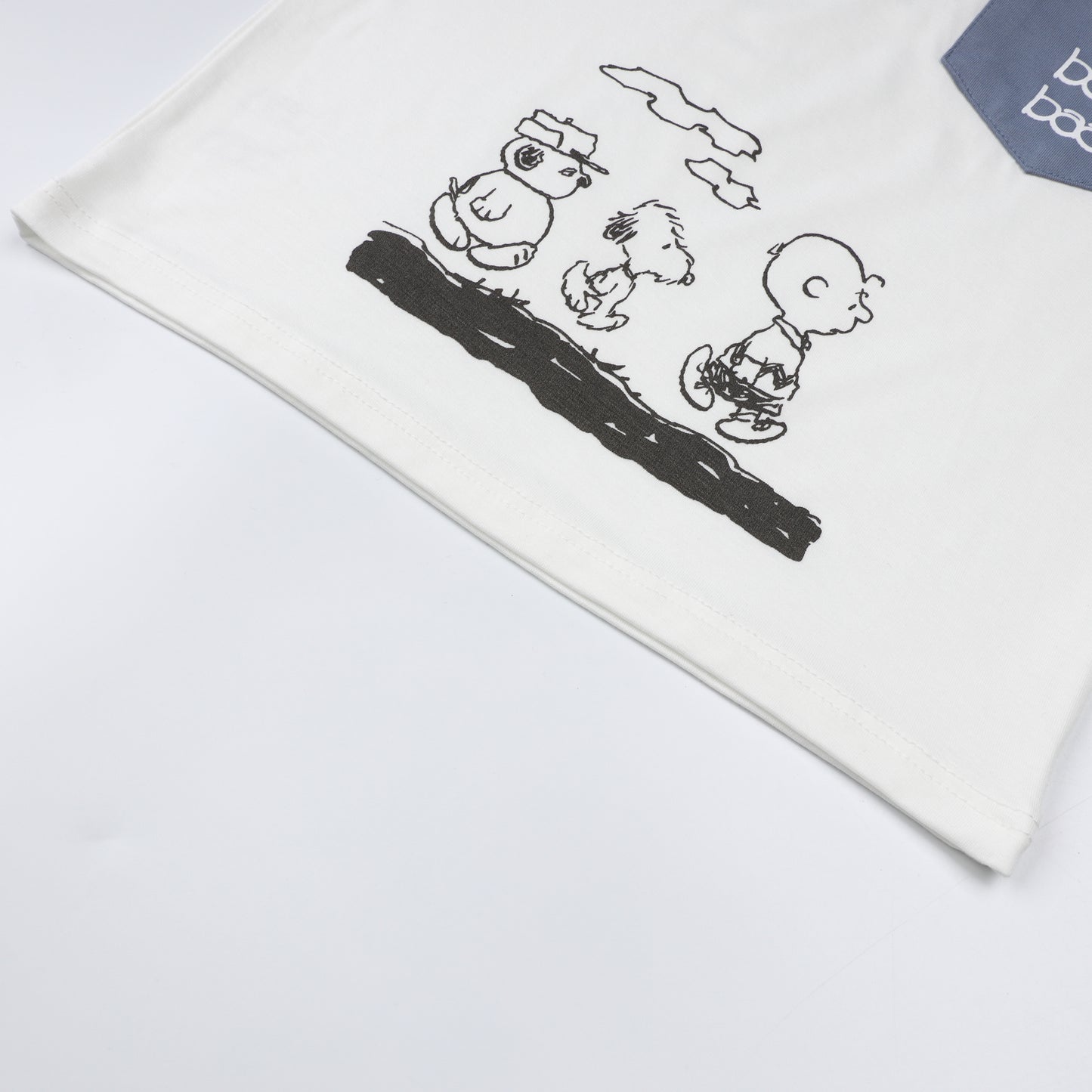 Snoopy V2 PJ Set Short Sleeve Shirt S32 White + Pants S32 Blue