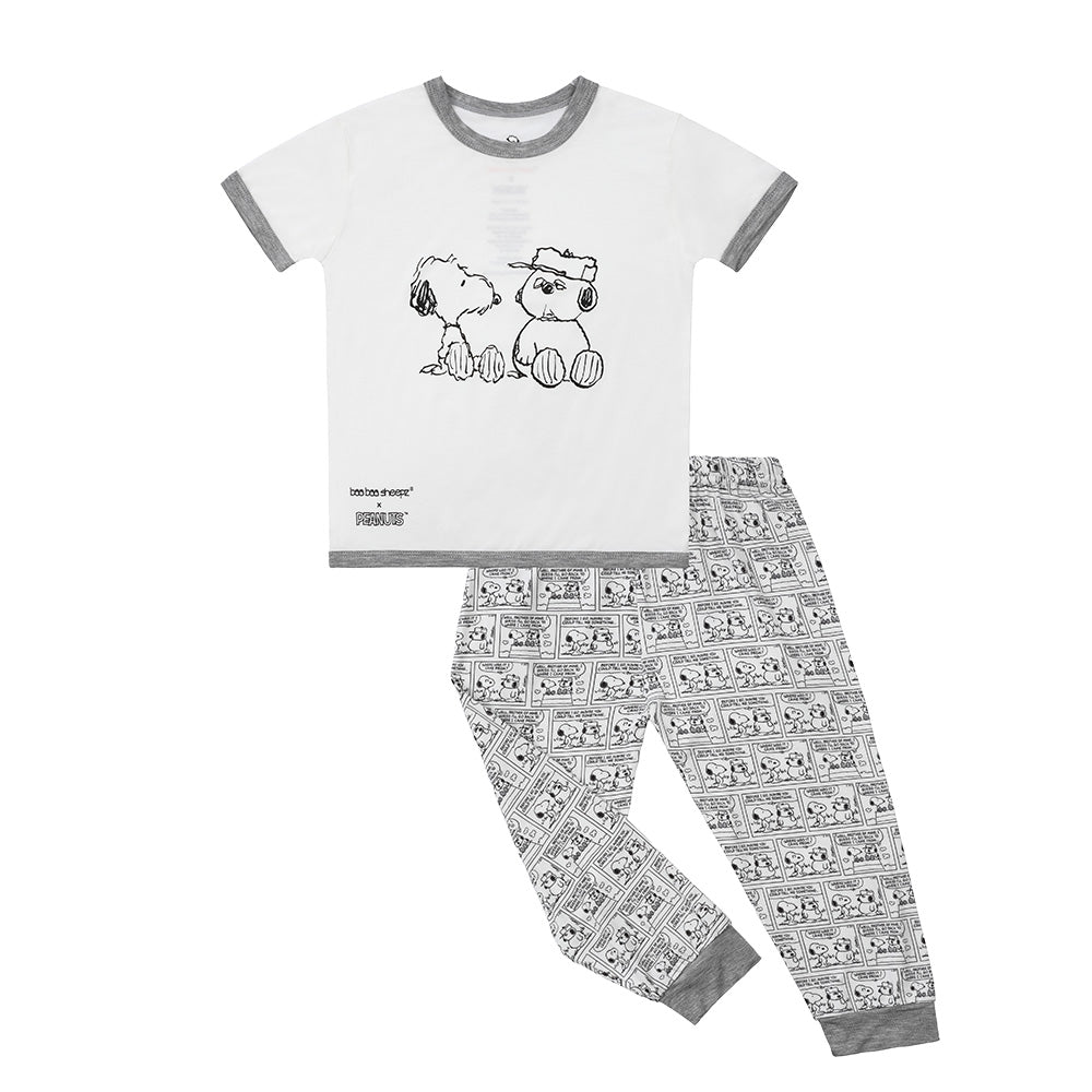 Snoopy V2 PJ Set Short Sleeve Shirt S31 White + Pants S31 White