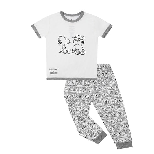 Snoopy V2 PJ Set Short Sleeve Shirt S31 White + Pants S31 White