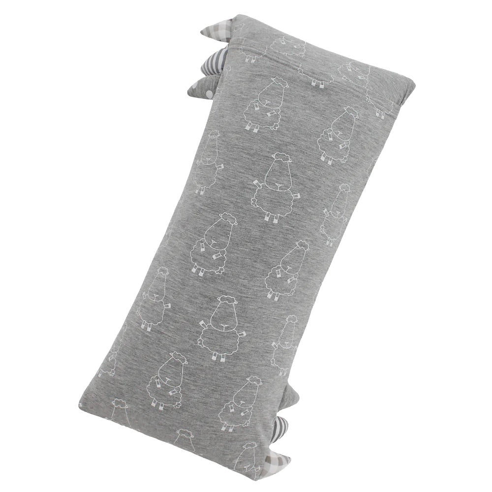 Medium Bed-Time Buddy Big Sheepz Grey with Stripe, Polka Dot & Checkers tag Grey