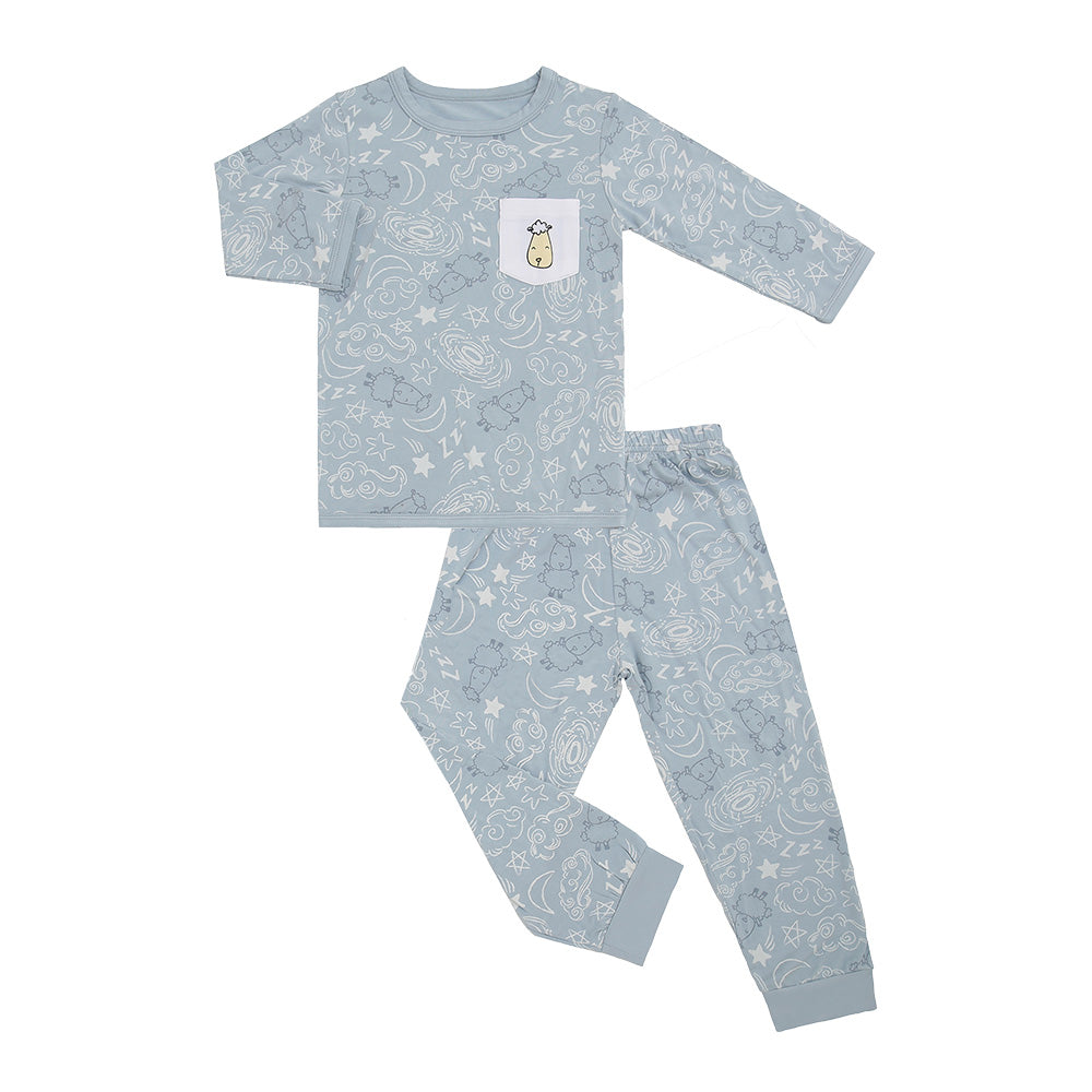 Long Sleeves Pyjama Set Baa Baa in the Universe Blue + Baa Baa in the Universe Blue