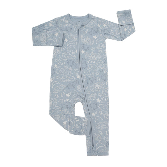 Zip Romper Baa Baa in the Universe Blue