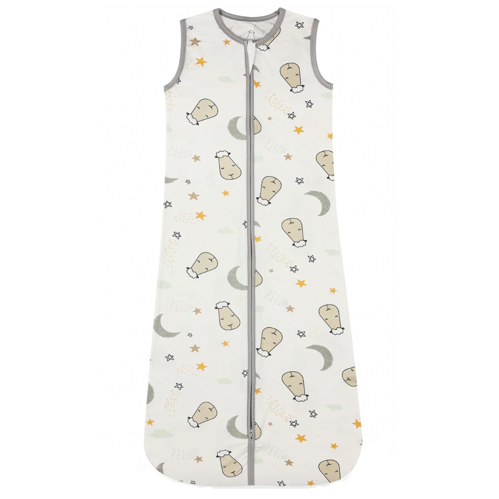 Sleeveless Sleeping Bag Zip Goodnight Baa Baa White