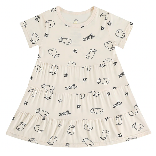 Tiered Dress Sweet Dreams Baa Baa Yellow