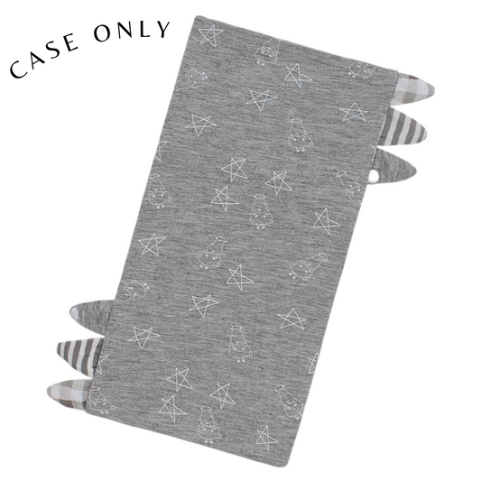 Medium Bed-Time Buddy Case Small Star & Sheepz Grey with Stripe, Polka Dot & Checkers tag Grey