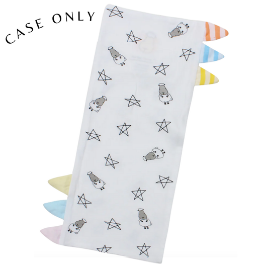 Small Bed-Time Buddy™ Case Small Star & Sheepz White with Colour & Stripe tag