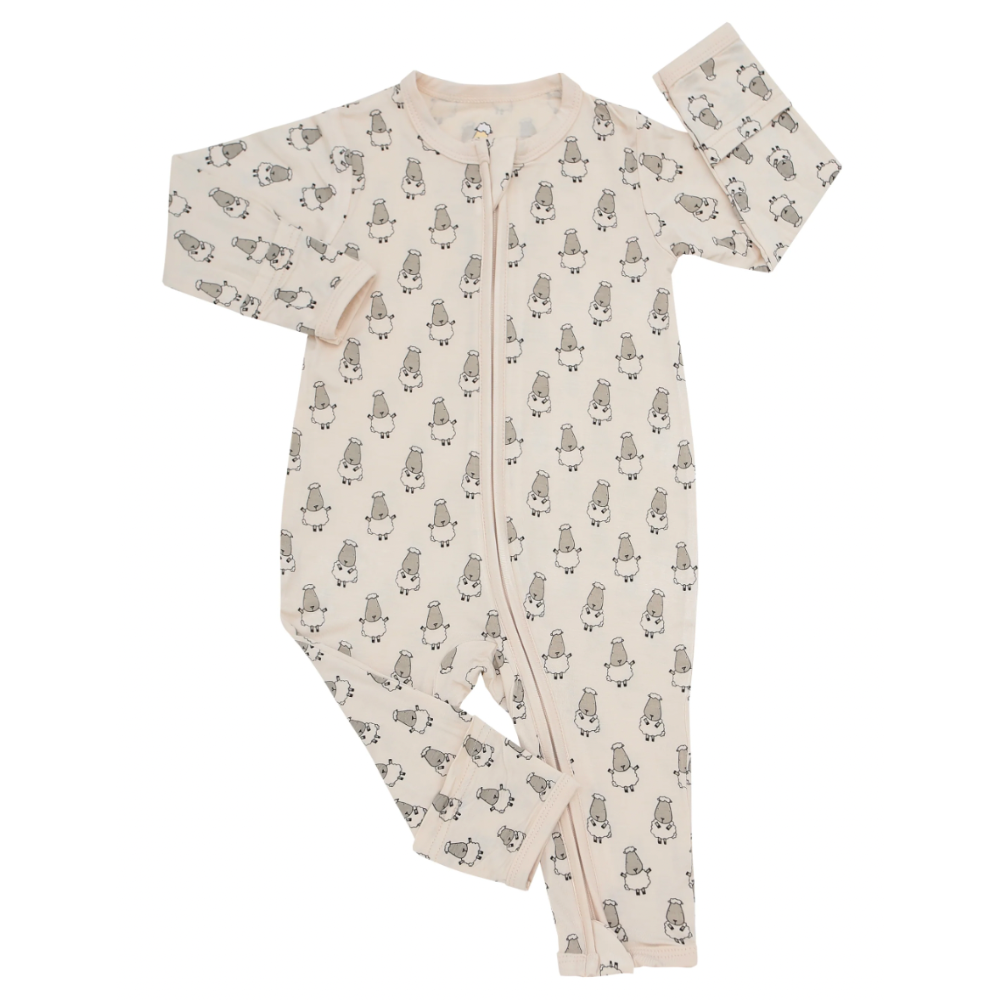 Zip Romper - Small Sheepz Yellow