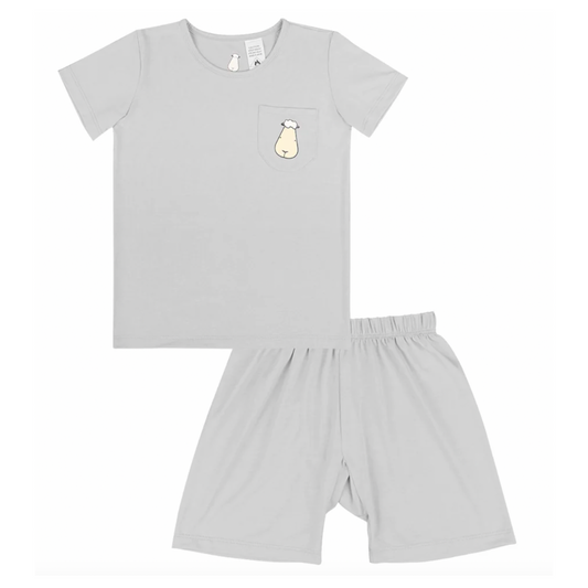 Short Sleeve Shirt + Shorts Grey Set