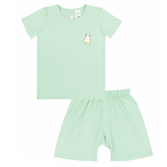 Short Sleeve Shirt + Shorts Green Set