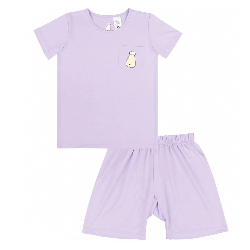 Short Sleeve Shirt + Shorts Lilac Set