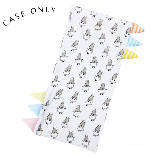 Jumbo Bed-Time Buddy Case Small Sheepz White with Color Stripe tag