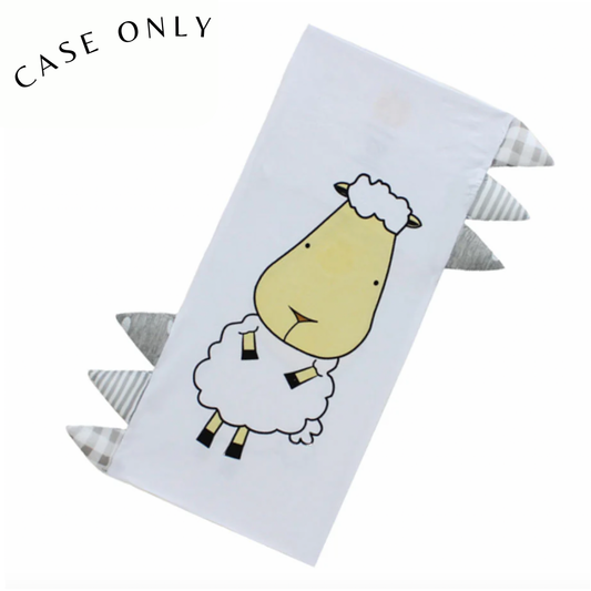 Medium Bed-Time Buddy™ Case Front & Back Sheepz White with Stripe, Polka Dot & Checkers tag Grey