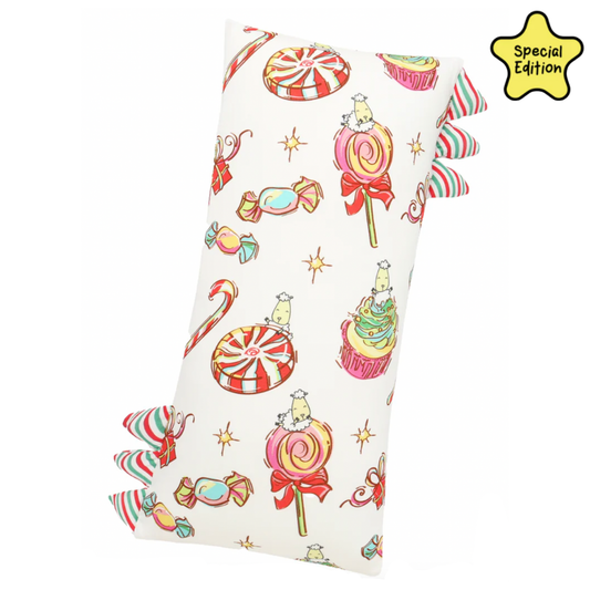 Medium Bed-Time Buddy™ Sweetmas Wonderland White with Stripe tag