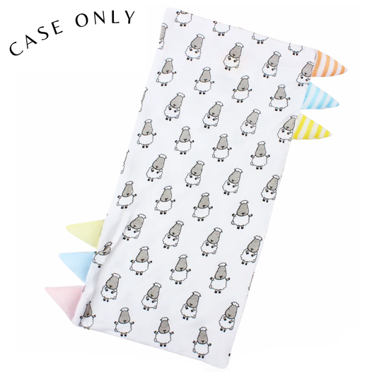 Small Bed-Time Buddy™ Case Small Sheepz White with Color & Stripe tag