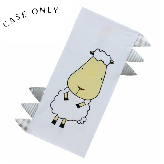 Jumbo Bed-Time Buddy™ Case Front & Back Sheepz White with Stripe, Polka Dot & Checkers tag Grey