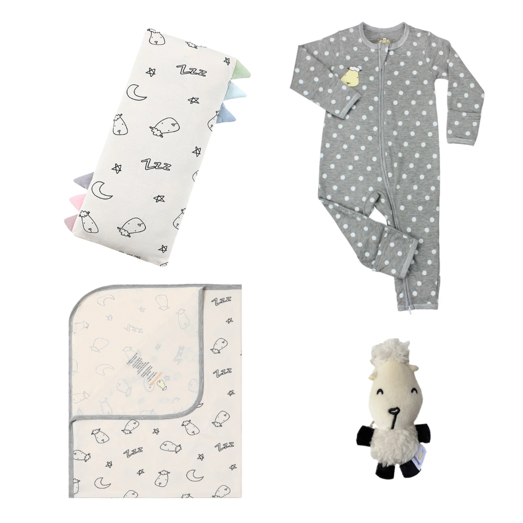 Polka Dot Sweet Dreams Baa Baa Yellow Newborn Gift Set