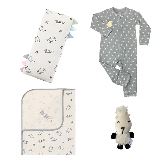 Polka Dot Sweet Dreams Baa Baa Yellow Newborn Gift Set