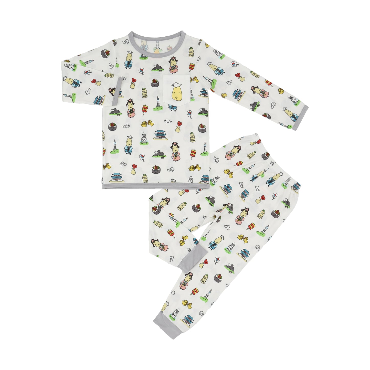 Pyjamas Set Seoul Snuggles K05 White + K05 White
