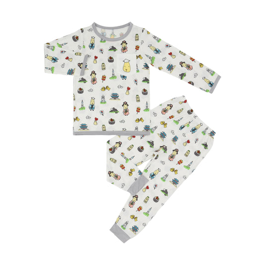 Pyjamas Set Seoul Snuggles K05 White + K05 White