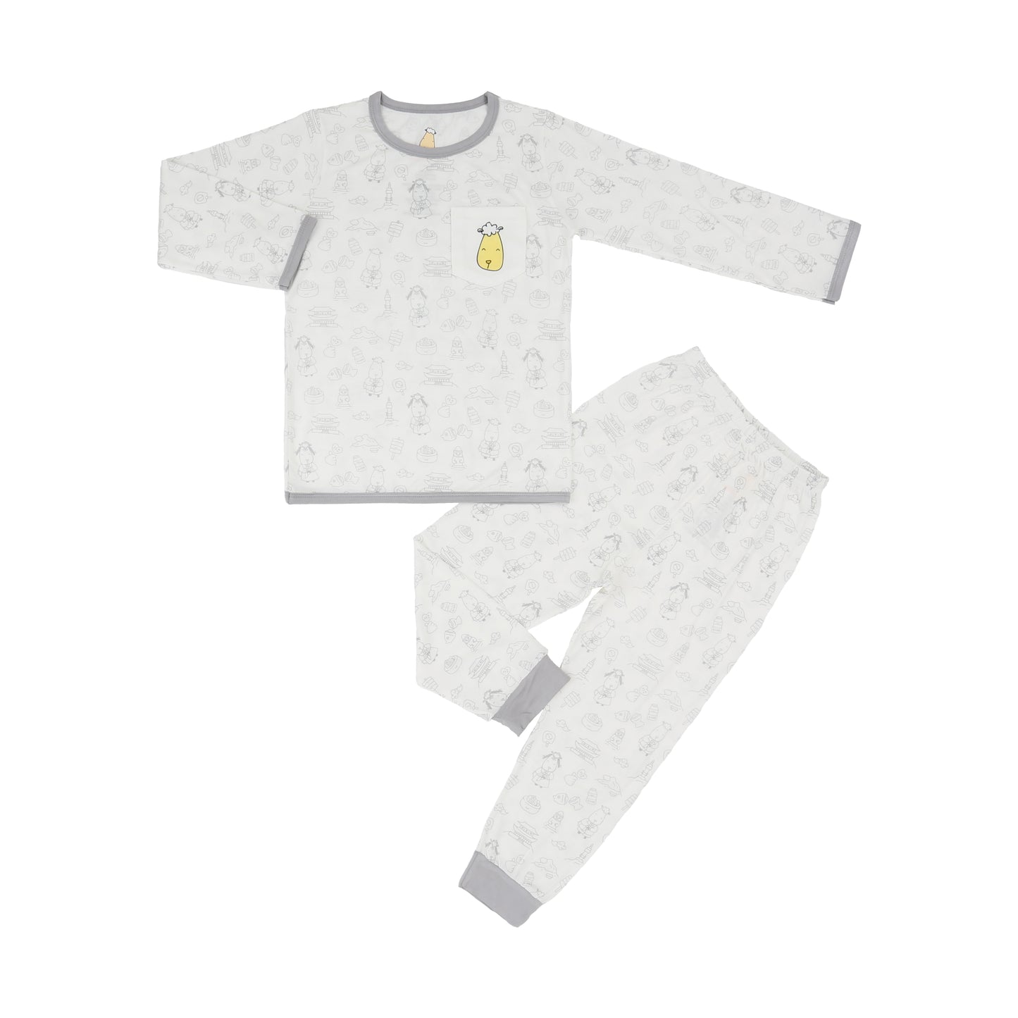 Pyjamas Set Seoul Soft K03 White + K03 White