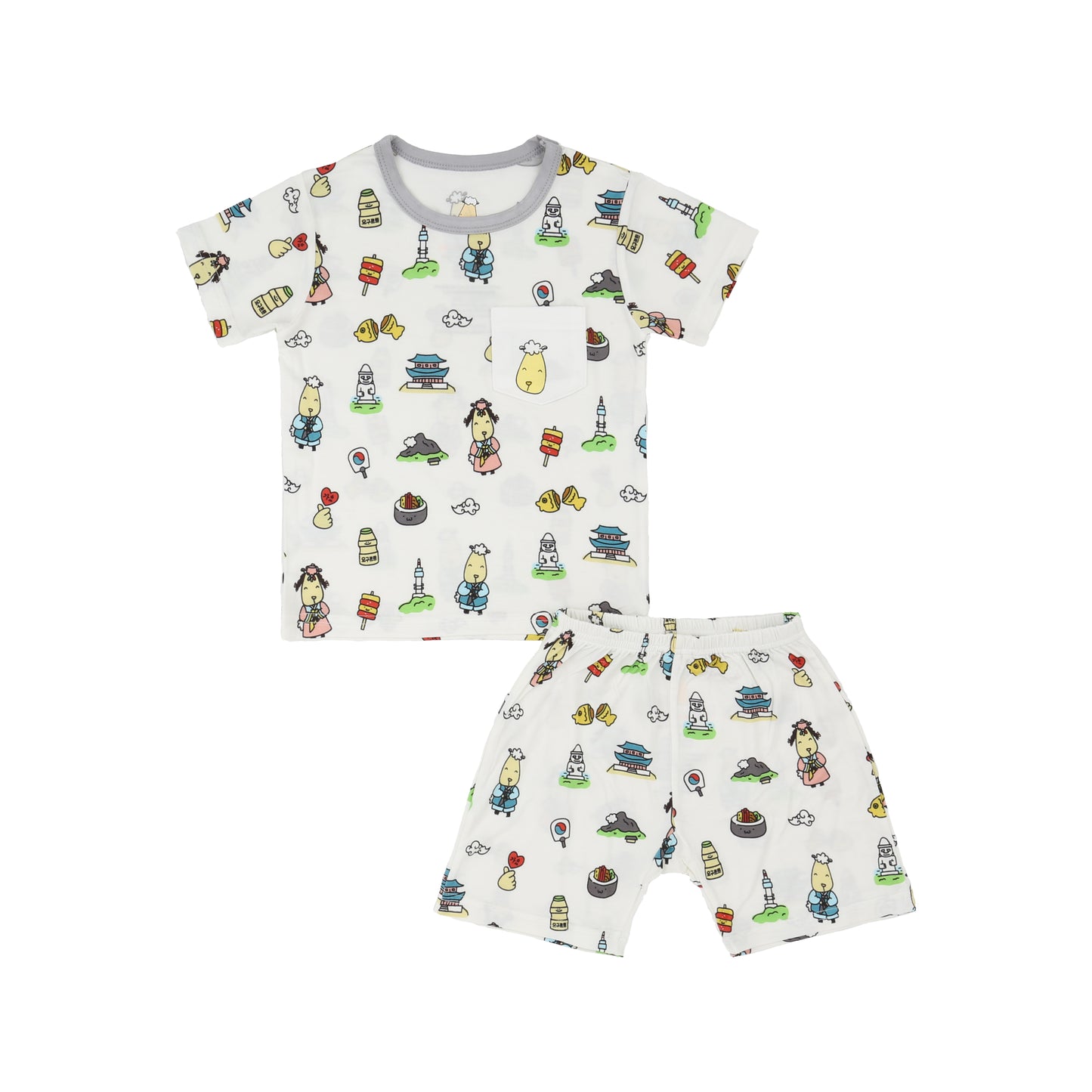 Short Sleeve Shirt Seoul Snuggles K05 White + K05 White