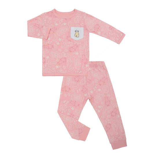 Long Sleeves Pyjama Set Baa Baa in the Universe Pink + Baa Baa in the Universe Pink