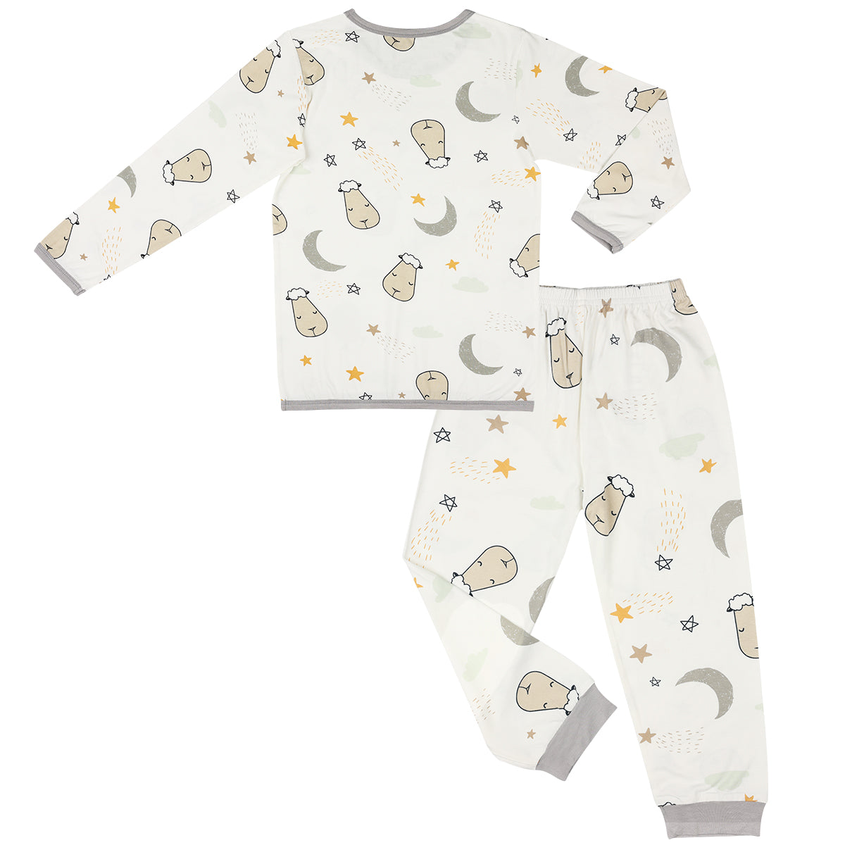 Long Sleeves Pyjama Set Goodnight Baa Baa White + Goodnight Baa Baa White